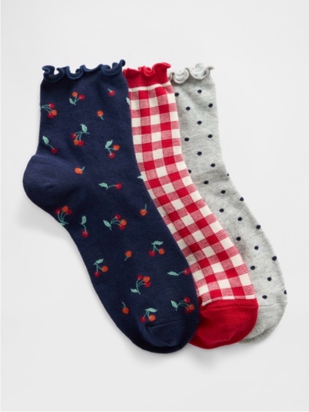 Gap 3-Pack Women's Patterned Ankle Socks NWT